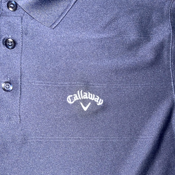 Callaway Navy Blue 3 Button Golf Polo: Men’s Medium: Moisture Wicking: GUC - Picture 2 of 3
